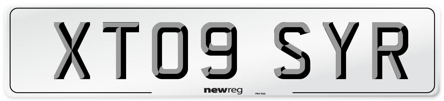 XT09 SYR Number Plate from New Reg